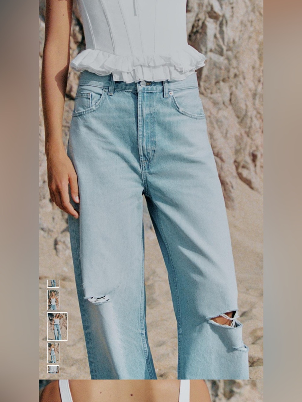 ZARA TRF EXTRA WIDE LEG HIGH WASTE JEANS